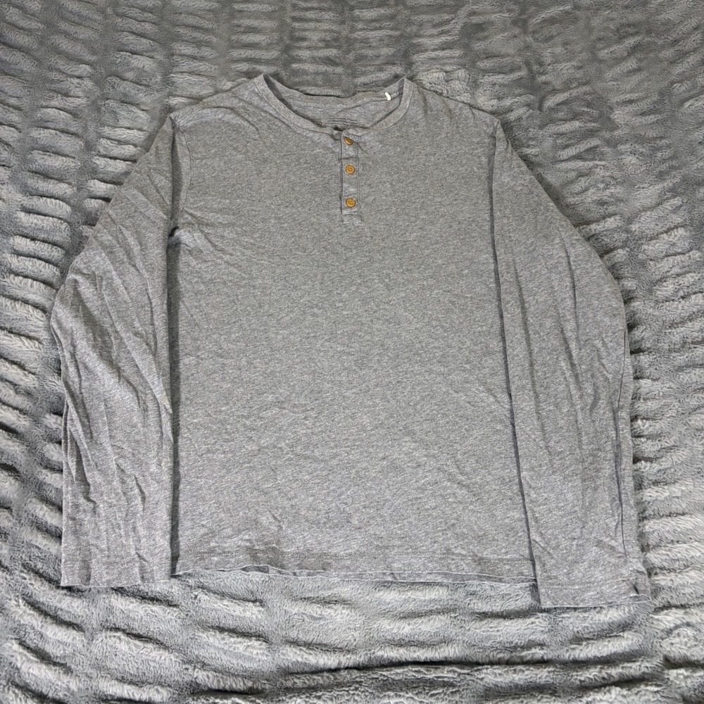Patagonia Mens Grey Regenerative Organic Pilot Cotton Henley Shirt 52020 M